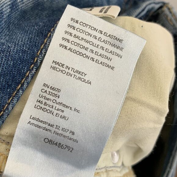 NWOT BDG Urban Outfitters Lace zip Low Rise Vintage Wash Flare Jeans Sz 25 - Picture 10 of 10